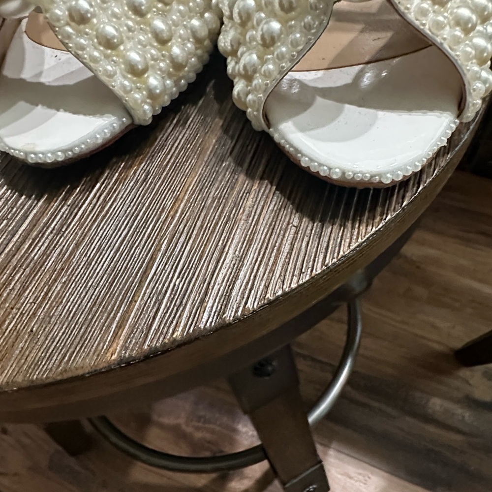 Jimmy Choo Cream Pearl Embellished Heels - Picture 10 of 11